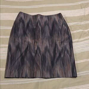Ann Taylor Black and Brown Patterned Pencil Skirt